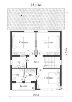 Коттедж 150м², 2-этажный, участок 8 сот.