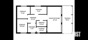 Коттедж 100м², 1-этажный, участок 12 сот.