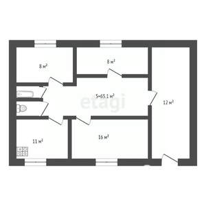 Дом 65м², 1-этажный, участок 11 сот.