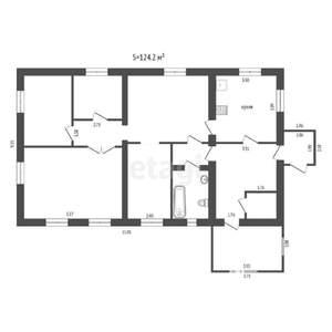 Дом 124м², 1-этажный, участок 8 сот.