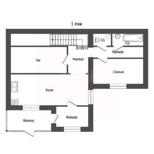 Дом 72м², 2-этажный, участок 6 сот.  