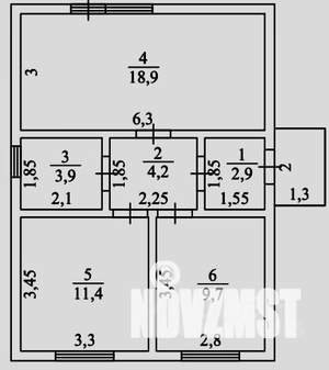 Дом 51м², 1-этажный, участок 6 сот.  