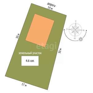 Дом 80м², 2-этажный, участок 6 сот.  