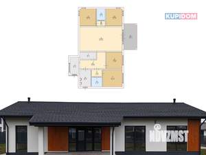 Дом 157м², 1-этажный, участок 10 сот.  