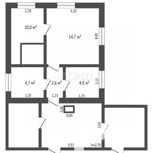 Дом 49м², 1-этажный, участок 21 сот.  