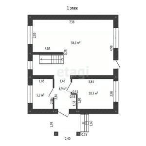Дом 120м², 2-этажный, участок 8 сот.  