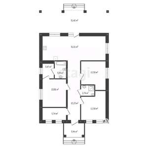 Дом 138м², 1-этажный, участок 8 сот.  