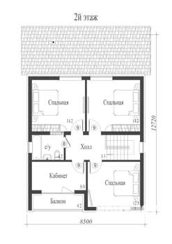 Коттедж 154м², 2-этажный, участок 8 сот.  