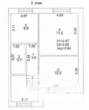 Дом 119м², 2-этажный, участок 5 сот.  