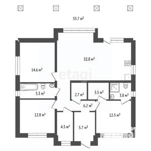 Дом 145м², 1-этажный, участок 5 сот.  