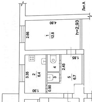 1-к квартира, на длительный срок, 28м2, 1/4 этаж