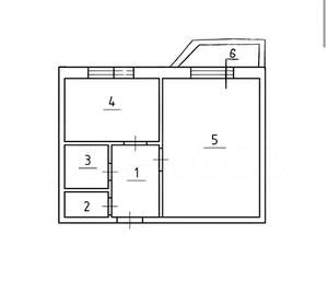 1-к квартира, вторичка, 33м2, 6/9 этаж