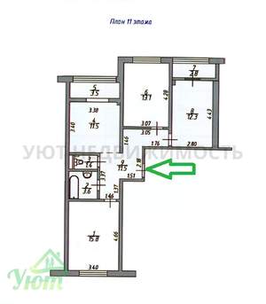 3-к квартира, вторичка, 71м2, 11/26 этаж