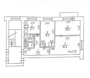 3-к квартира, вторичка, 51м2, 4/5 этаж