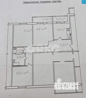 3-к квартира, вторичка, 84м2, 4/10 этаж