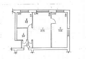2-к квартира, вторичка, 43м2, 1/4 этаж