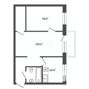 2-к квартира, вторичка, 42м2, 2/4 этаж