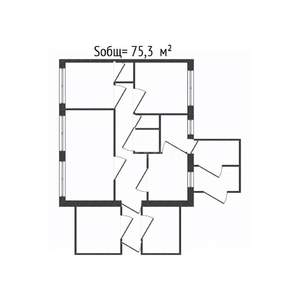 3-к квартира, вторичка, 75м2, 1/1 этаж