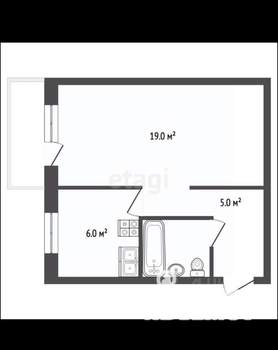 1-к квартира, вторичка, 32м2, 4/5 этаж