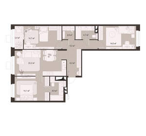 3-к квартира, вторичка, 93м2, 15/18 этаж
