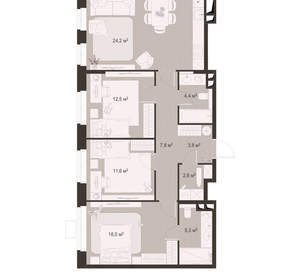 3-к квартира, вторичка, 88м2, 5/18 этаж