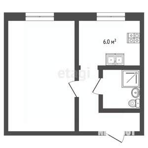 1-к квартира, вторичка, 23м2, 1/5 этаж