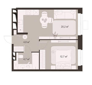 1-к квартира, вторичка, 42м2, 2/18 этаж