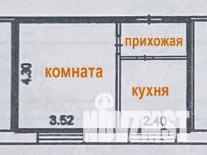 1-к квартира, вторичка, 26м2, 1/4 этаж