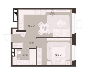 1-к квартира, вторичка, 41м2, 3/18 этаж