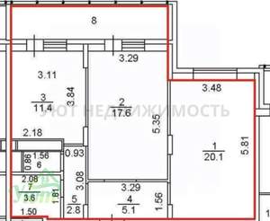 2-к квартира, вторичка, 62м2, 7/17 этаж