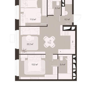 2-к квартира, вторичка, 65м2, 5/18 этаж