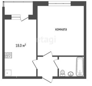 1-к квартира, вторичка, 37м2, 6/9 этаж