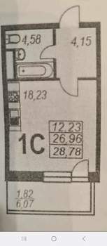 Студия квартира, вторичка, 29м2, 9/18 этаж
