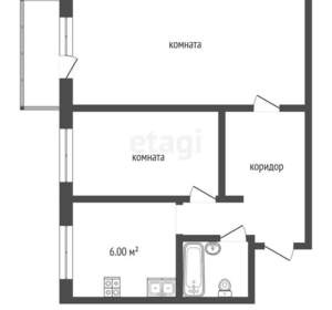 2-к квартира, вторичка, 43м2, 2/5 этаж