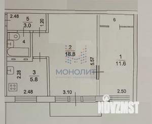 2-к квартира, вторичка, 45м2, 1/5 этаж