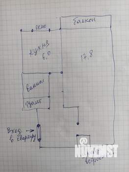 1-к квартира, вторичка, 31м2, 2/5 этаж