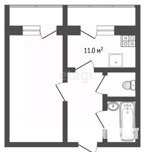 1-к квартира, вторичка, 42м2, 9/10 этаж