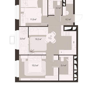 2-к квартира, вторичка, 65м2, 8/18 этаж