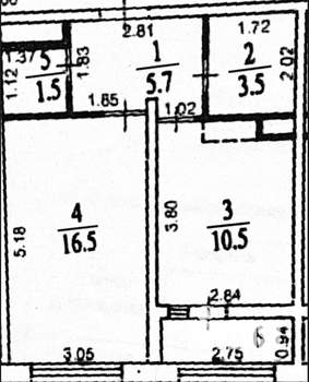 1-к квартира, вторичка, 38м2, 2/26 этаж